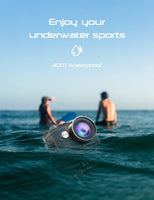 1 x RAW Customer Returns Apexcam 4K WiFi 20MP Action Cam Ultra HD Sports Cam Waterproof Underwater 40M 2 Action Camera 2.4G Remote Control 170 Wide Angle with 2x1050mAh Batteries and Accessory Kits - RRP €65.6