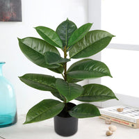 1 x RAW Customer Returns Briful 22 55.9cm Artificial Rubber Tree Artificial Plant Ficus Elastica Artificial Tree Large Decorative Plant Houseplant 15 Leaves - RRP €36.29