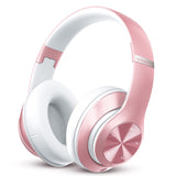 1 x RAW Customer Returns Lankey Sound Bluetooth Headphones Over-Ear, 65 Hours Playtime, Wireless Bluetooth Headphones with 6 EQ Modes, HiFi Stereo Foldable Headset with Microphone for Outdoor Transport Travel, Pink - RRP €26.21