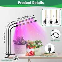 1 x RAW Customer Returns MEISHANG plant lamp LED full spectrum, plant light indoor plants, growth lamp for plants, grow lamp with timer 3 9 12 hours, 3 light modes and 10 dimming levels, USB adapter - RRP €15.62