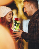 1 x RAW Customer Returns FAYODO Beauty and the Beast Eternal Rose, Red Galaxy Rose Gift for Mom, Rose in A Glass Dome with LED Light Wooden Base for Girlfriend Wife on Mother s Day Birthday Valentine s Day Anniversary - RRP €22.99