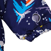 1 x RAW Customer Returns LZH Toddler Rain Poncho Baby Boys Raincoat Waterproof Imperm able Hooded Jacket Dinosaur Coat Pants Suit, 1053-Dark Blue, 4-5 Years 130  - RRP €32.31