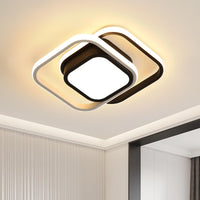 1 x RAW Customer Returns LED ceiling light, 32W 2400LM modern square ceiling lamp LED, LED lamp ceiling light, black ceiling lighting, ceiling lamps for bedroom, living room, kitchen, dining room, hallway, warm white 3000K - RRP €24.58