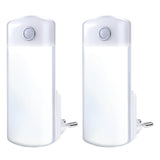 1 x RAW Customer Returns Hiboom 2 Pack LED Night Light Sockets 4 in 1 Night Lights with Motion Sensor Power Failure Flashlights with EU Plug Removable LED Night Lights with Battery for Hurricane Emergency Night - RRP €40.84