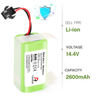 1 x RAW Customer Returns TOPHINON 14.4V 2600mAh Li-Ion Replacement Battery for Conga Excellence 990 950 1090 1790 1990, Ecovacs Deebot N79 N79S DN622, Eufy RoboVac 11, 11S, 12 15C 25C 30 30C 35C, IKOHS NETBOT S14 S15 - RRP €24.99