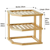 2 x RAW Customer Returns YOUDENOVA tableware organizer bamboo 25x25x25, corner cabinet insert 3 levels for kitchen shelf, dish drainer, dish drainer, plate stand - RRP €36.98