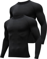 1 x RAW Customer Returns HOPLYNN 2-pack compression shirt men s long-sleeved functional shirt men s thermal sports shirt breathable black- L - RRP €21.17