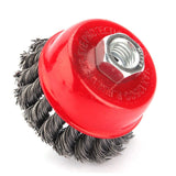 1 x RAW Customer Returns Wire brush grinder, 4-piece, 3 inch M14, twisted diameter, 75 mm, wire brush, round brush for angle grinder, brush for bristles, corrosion, paint removal - RRP €17.41