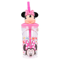 1 x RAW Customer Returns Stor Reusable Children s Cup with Straw and Lid with 3D Figurine and 360 ml Capacity of Minnie Mouse - RRP €9.23