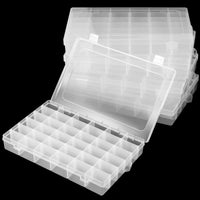 1 x RAW Customer Returns ZEONHEI 6 Pcs 36 Compartment Clear Plastic Adjustable Storage Boxes with Removable Dividers for Small Items, Jewelry, Pearls - RRP €30.99