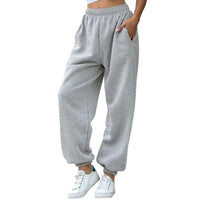 1 x RAW Customer Returns Nuofengkudu Women s Harem Jogger Pants Warm Sweatpants with Big Pockets High Waist Loose Long Elastic Ankle Classic Baggy Fitness Winter Sports Running Trousers Home Fleece-Grey,M  - RRP €26.21