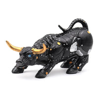 6 x Brand New Irayin Bull Decoration, Mechanical Wall Street Bull Resin Statue, Financial Broker Gift, Modern Decorative Figures, Decoration for Living Room, Bedroom, Study, Wine Cabinet, Office Black  - RRP €175.38