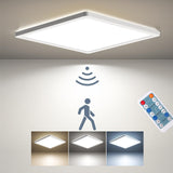 1 x RAW Customer Returns BLNAN LED ceiling light with radar motion detector, 24W ceiling lamp flat with remote control, panel motion sensor, warm neutral cold white for bathroom, hallway, stairs, toilet, garage, basement, balcony 30cm - RRP €36.99