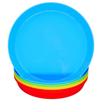 1 x RAW Customer Returns Bloomsworld 8 Kids Plates, 10 Inch Reusable Plastic Plates, BPA Free, Camping, Picnic and Party Plates for Children and Adults, Full Size 9.25 Inch - Colorful - RRP €20.05