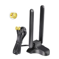 1 x RAW Customer Returns Eightwood Tri-Band 2.4 5 6GHz WiFi 6E Antenna Magnetic Base Omnidirectional WiFi 6 Antenna for PC Desktop Computer PCIe WiFi Cards PCIe Wireless WiFi Router 6 6E WiFi Bluetooth Motherboards, FPV. - RRP €19.61