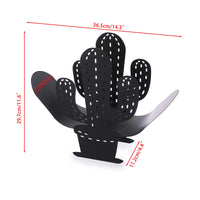 1 x RAW Customer Returns SUMNACON Black Metal Toilet Paper Holder WC Roll Holder Paper Holder Toilet Roll Holder Wall Mounted Decoration for Bathroom Cactus Shape - RRP €26.21