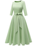 10 x Brand New DRESSTELLS women s evening dress 3 4 sleeve festive party dress 1950s retro dress mother of the bride dress with belt retro pleated skirt knee-length midi-length evening dress LightGreen S - RRP €346.8