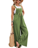 1 x RAW Customer Returns SotRong Women s Pocket Wide Leg Jumpsuit, Summer Boho Sleeveless Strap Jumpsuit, Green, XXL - RRP €25.12