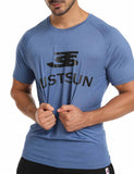 1 x Brand New JustSun Fitness Slim Fit T-Shirt Men s Sports Shirt Men s Short Sleeve Sports Shirt Men Muscle Shirt Bodybuilding Gym Quick Drying Blue XXL - RRP €20.16