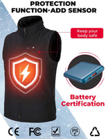 1 x RAW Customer Returns KEMIMOTO heated vest with app remote control, heating vest for men and women, with 10000mAh battery, heated vest with 4 heating zones, for motorcycling, fishing, skiing - RRP €35.28