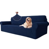 1 x RAW Customer Returns Ystyle 4-Seater Sofa Cover with Armrests, Stretch Anti-Scratch Sofa Cover for Cats and Dogs, Modern Universal Sofa Covers, Elastic Anti-Slip Stain-Resistant Armchair Cover, Dark Blue - RRP €43.26