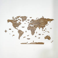 1 x RAW Customer Returns Colorfull Worlds NEW 3D Wooden World Map, Multilayer Travel Map with Capital Cities, Wall Decor for New Home, Gift for Traveler, Office Decoration L, Vega  - RRP €129.16