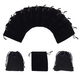 1 x RAW Customer Returns nbeads 50pcs Black Velvet Pouch Drawstring Jewelry Pouch Gift Bags for Christmas Wedding Favor Gifts Packaging, 12x10 cm - RRP €19.46