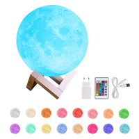 1 x RAW Customer Returns Moon lamp 3d print, moon lamp ball 20cm, luna lamp with remote control, moonlight lamp dimmable, moonlight RGB-16 color change - RRP €30.48