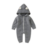 1 x RAW Customer Returns VICROAD Baby Romper with Hood for Newborn Girls Boys Onesie Warm Pullover Zipper Jumpsuit - RRP €23.18