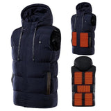 1 x RAW Customer Returns Shuanghao Winter Heated Vest Clothing Heated Jacket Warm Heated Thermal Electric Winter Hooded, Washable USB Charging, 3 Temperatures 7 Heating Zones Battery Not Included  - RRP €54.98