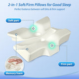 1 x RAW Customer Returns Memory Foam Cervical Pillow, Orthopedic Pillow for Neck Support, Soft and Hard Options - Ergonomic Orthopedic Pillow for Side and Back Sleepers, 60 44 13 14.5cm - RRP €49.99