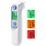 1 x RAW Customer Returns Ear thermometer for baby adults, ear clinical thermometer with age precision and color-coded temperature display, digital infrared thermometer with 21 disposable protective caps - RRP €33.26