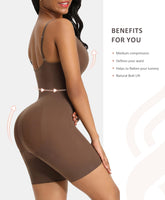 1 x RAW Customer Returns FeelinGirl Seamless Shapewear Full Body Waist Trainer Body Shaper Tummy Control Shaping Bodysuits Thigh Slimmer Overbust Butt Lifter Back Support Brown XS S - RRP €35.03