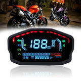 1 x RAW Customer Returns ELING Motorcycle Speedometer Tachometer Digital Odometer Clock Meter for 1 2 4 Cylinders Gauge and Sensor  - RRP €69.99