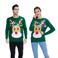 1 x RAW Customer Returns Belovecol Men s Christmas Sweater LED Ugly Christmas Sweater Funny Pullover Crew Neck Knitted Jumper Printed Jumper XXL - RRP €38.22