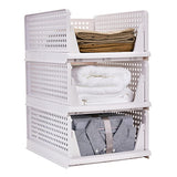 1 x RAW Customer Returns RAIN QUEEN Foldable Wardrobe Storage Boxes Organizer Shelf Cabinet for Kitchen, Bedroom Bathroom White, Pack of 3  - RRP €37.54