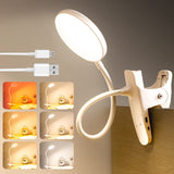 8 x RAW Customer Returns Lenudar reading lamp bed, 36 LED clamp lamp bed with touch dimmable 6 colors 5 brightness levels, 360 flexible reading lamp children USB rechargeable clamp light bed lamp for studying working, white - RRP €159.92