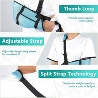 1 x RAW Customer Returns Kids Arm Sling Shoulder Brace Lightweight Immobilizer with Breathable Mesh, Adjustable Arm Support Strap with Storage for Arm Stabilization, Dislocation Injury Recovery - RRP €18.12