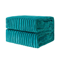 1 x RAW Customer Returns MIULEE Cuddly Blanket Fleece Blanket Flannel Blanket Pompoms Solid Color Living Blankets Couch Blanket Fluffy Throw Microfiber Bedspread Sofa Blanket Blanket For Bed Sofa Bedroom Office 153x203 cm Blue-Green - RRP €27.72