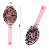 6 x Brand New Pink Hair Brush, Boar Bristle Hair Brush, Detangling Hair Brush, Can Diffuse Hair Oil, Smooth Frizz, Ventilate and Accelerate Drying - RRP €38.64