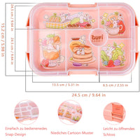 1 x RAW Customer Returns Children s lunch box with compartments, Bento box lunch box with 6 compartments and 1 silicone seal to keep food fresh, children s lunch box with compartments for microwaves and dishwashers, for picnics pink  - RRP €13.93