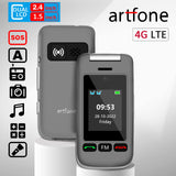 1 x RAW Customer Returns artfone senior cell phone without contract, folding cell phone with large buttons, 4G LTE cell phone for seniors with 2.4 1.77 inch color display, SOS emergency call button, dual SIM, flashlight, 1000 mAh, D6 black - RRP €59.99