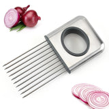 5 x Brand New Food Slice Assistant, onion holder slices, onion holder, onion cutter, stainless steel meat needle, stainless steel onion cutter holder, suitable for onion, tomato, potato, lemon, meat - RRP €102.0