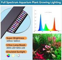 1 x RAW Customer Returns hygger 26W Aquarium LED Light, Full Spectrum Aquarium Lighting with 24 7 Day-Night Cycle Mode, Automatic ON OFF Timer, Adjustable Brightness, 7 Color Options, for 60-76 cm Freshwater Tank - RRP €46.54