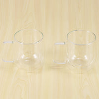 1 x Brand New Wisboey Set of 2 Double Wall Glass Coffee Mugs, Thermal Insulated and Condensation with Handle 300ML  - RRP €19.2