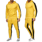 1 x RAW Customer Returns amropi Men s Jogging Tracksuit Set Hoodies and Pants 2 Pieces 4XL,Yellow - RRP €41.99