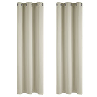 1 x RAW Customer Returns Deconovo Blackout Curtains Thermal Curtain Cold Protection Eyelets Bedroom, 214 x 107 cm Height x Width , Light Beige, Set of 2 - RRP €42.95