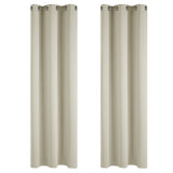 1 x RAW Customer Returns Deconovo Blackout Curtains Thermal Curtain Cold Protection Eyelets Bedroom, 214 x 107 cm Height x Width , Light Beige, Set of 2 - RRP €42.95