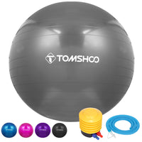 1 x RAW Customer Returns TOMSHOO Anti-Burst Yoga Ball Thickened Stability Balance Ball Pilates Barre Physical Fitness Exercise Ball 45CM 55CM 65CM 75CM Gift Air Pump - RRP €19.15