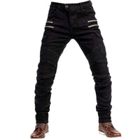 1 x RAW Customer Returns oFzimTo Motorcycle Jeans Pants for Men, Crash-Resistant Straight Leg Jeans with 4 Types of Protective Gear, Motorcycle Pants for Motorcycle Racers Black,XL  - RRP €70.2